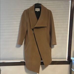 Tan Asymmetric Trench Coat
